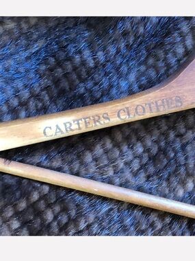 Carter's Clothes NYC Wooden Hanger Advertising Artifact 1950s